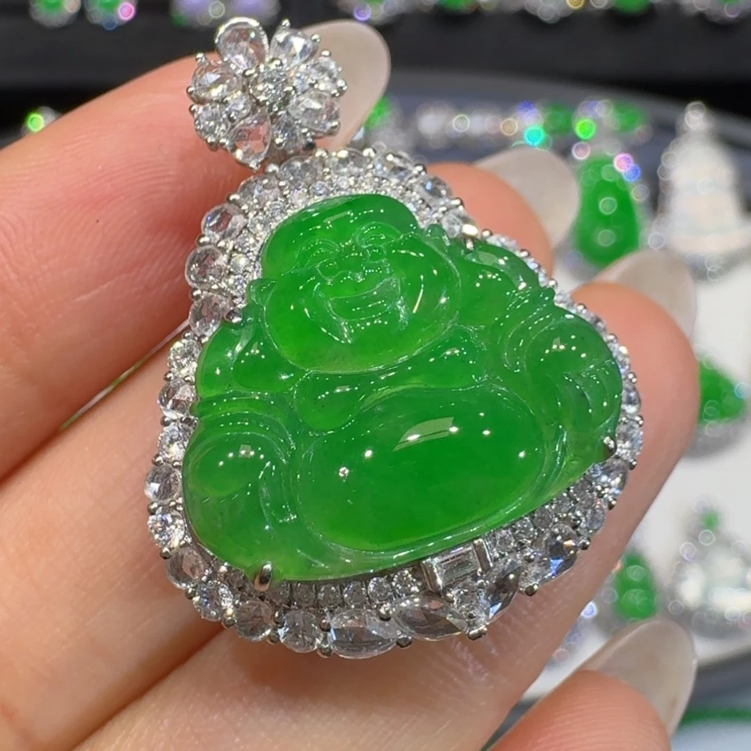 翡翠18K金镶嵌颈饰收到货48小时鉴赏期