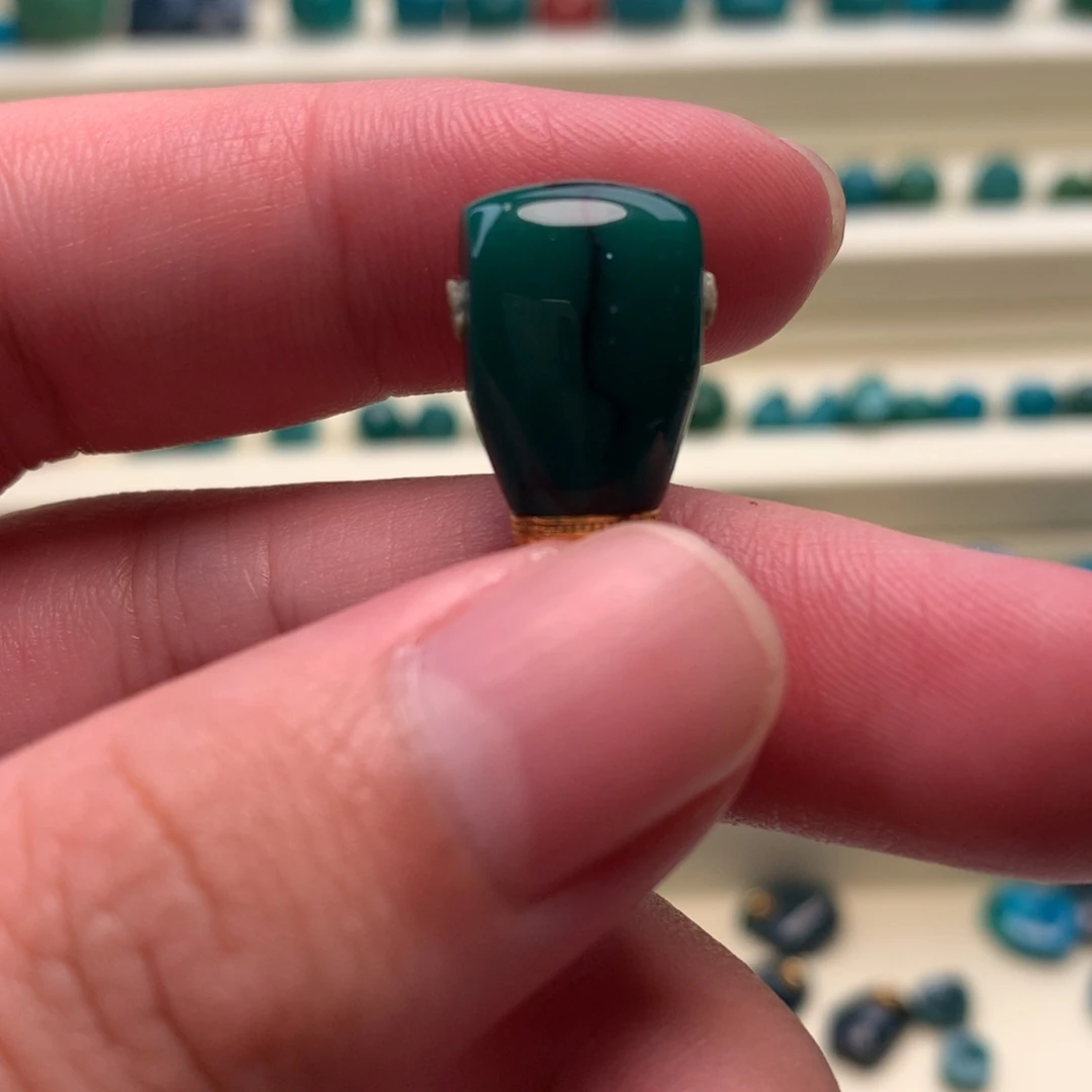 绿松石未镶嵌水草纹网花三通10