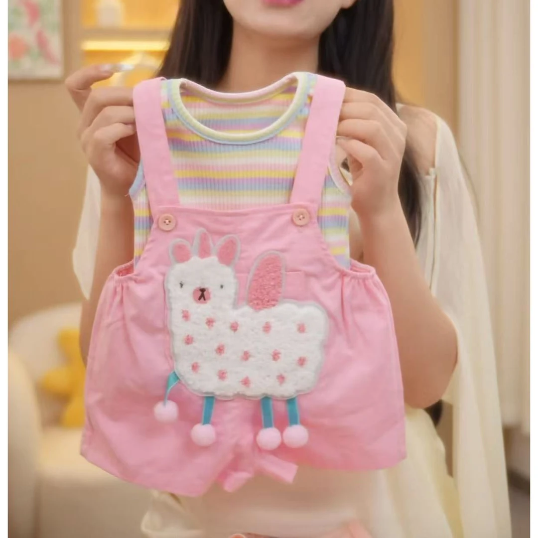韩版小动物女童夏套装
