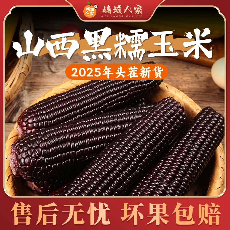 【峡城人家】山西黑糯玉米8根装(单根220g+)颗粒饱满真空包装
