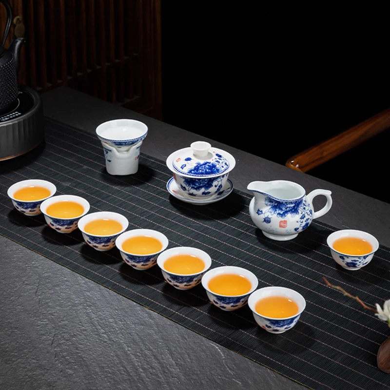 A 38青花瓷创意功夫茶具礼盒装