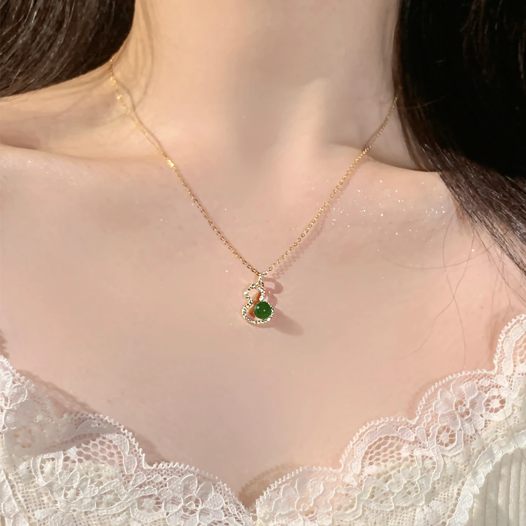 坠链均925银 纯银项链女款2025新款葫芦锁骨链生日圣诞礼物送女友