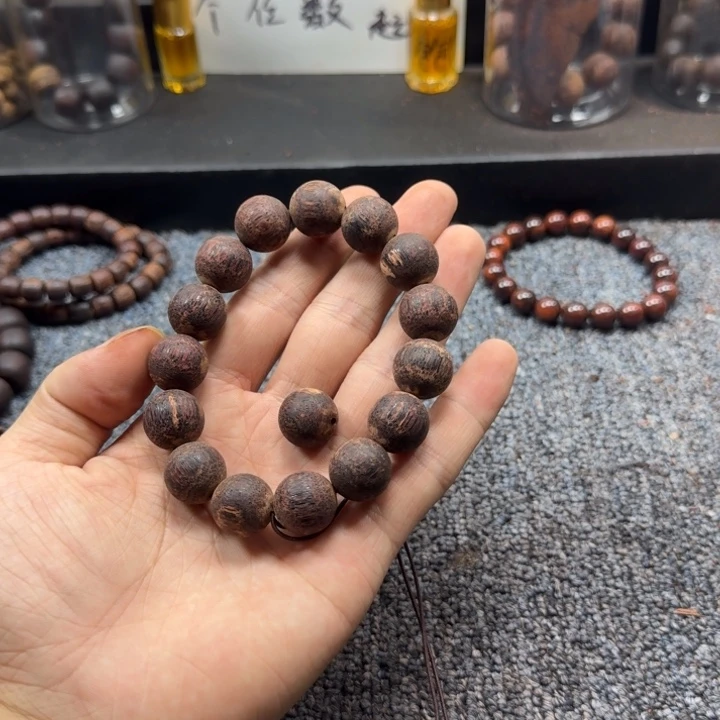 藤类胭脂红滕心料1.5单圈圆珠降真香