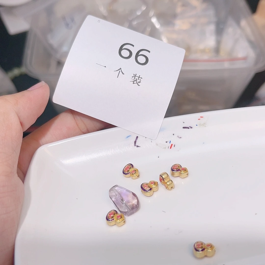 水晶珠宝半成品银S925镀金镶嵌66