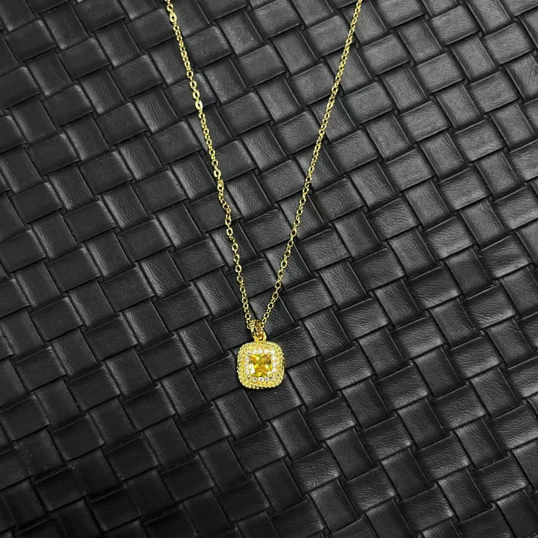 合金吊坠 黄钻方糖铜吊坠