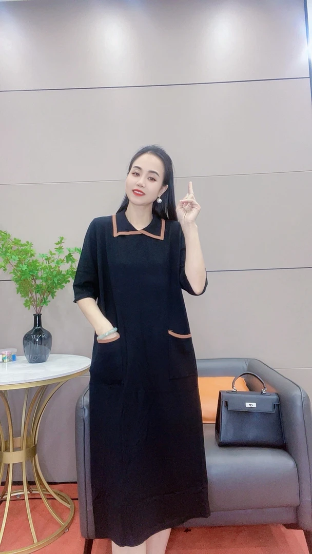 3801 新款短袖气质连衣裙轻奢优雅