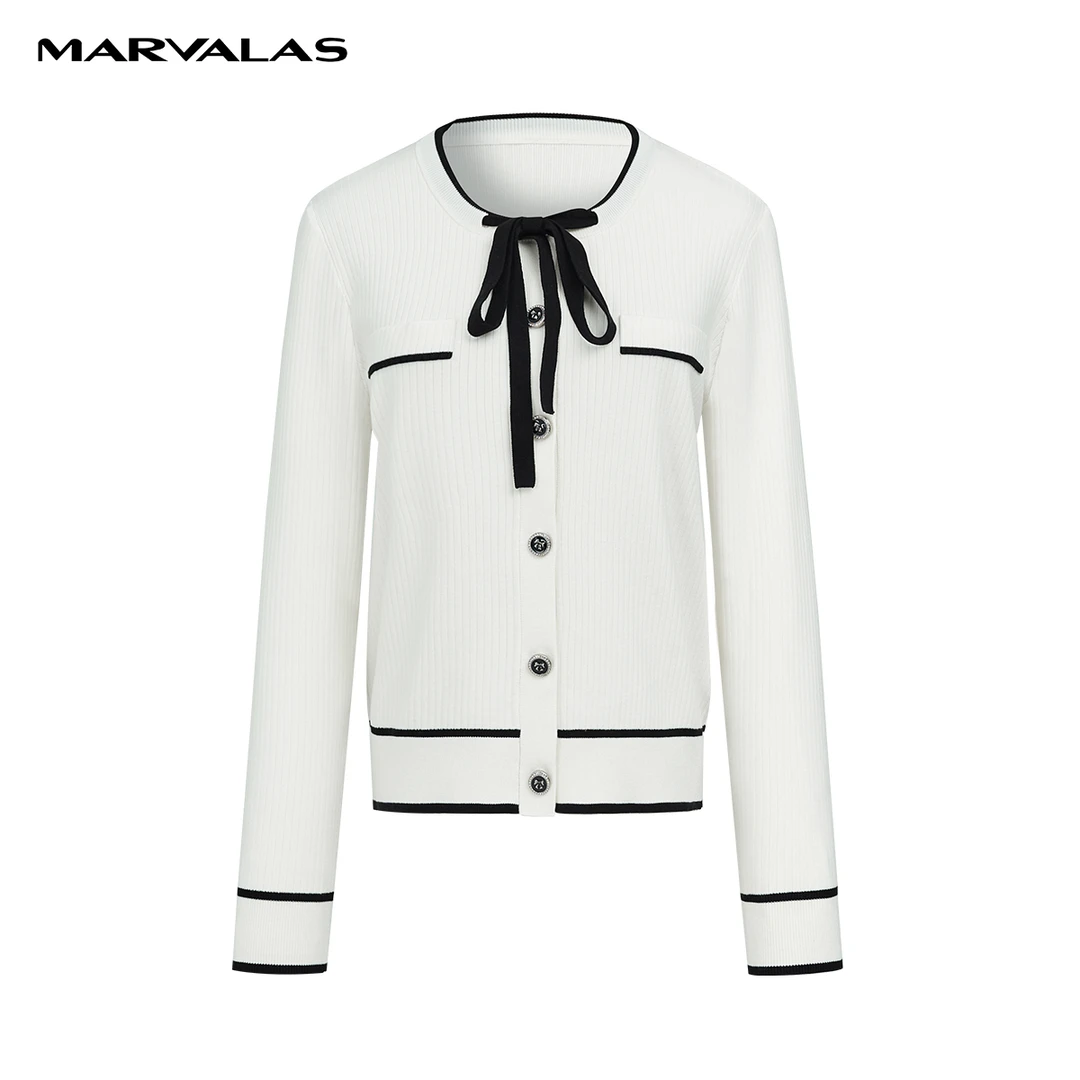 【芊芊专属】百搭圆领针织衫秋季复古时髦撞色提花套头衫M731303631