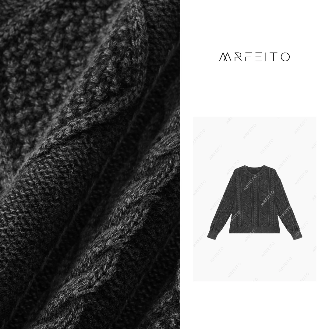 菱形格竖坑条绞花针织上衣H836M01Q27225