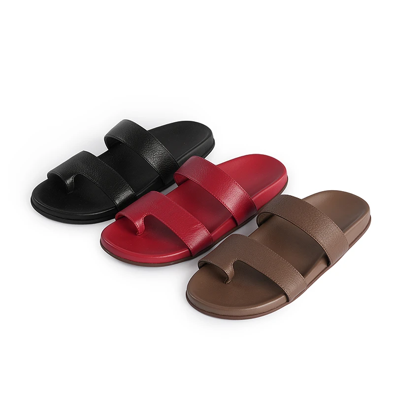 LEREUSSI复古森系厚底套趾凉鞋女2025新款外穿度假休闲夹脚拖鞋子