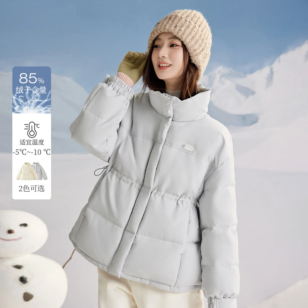 【茵曼服饰】茵曼鸭绒加厚羽绒服立领慵懒保暖外套18448056