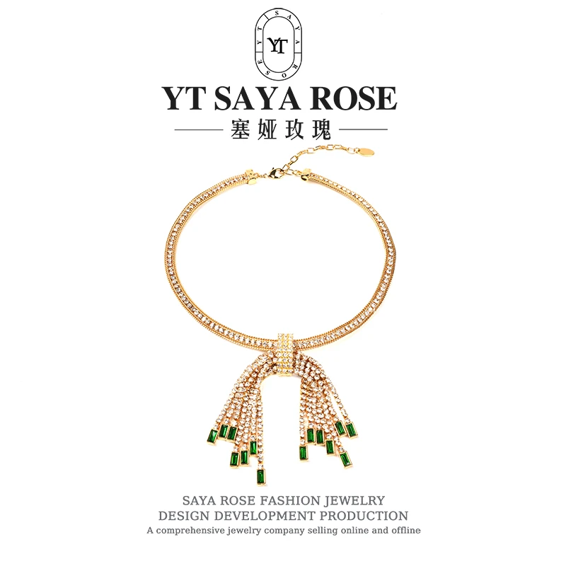 铜项链 精致合金铜金色手工气质项链饰品