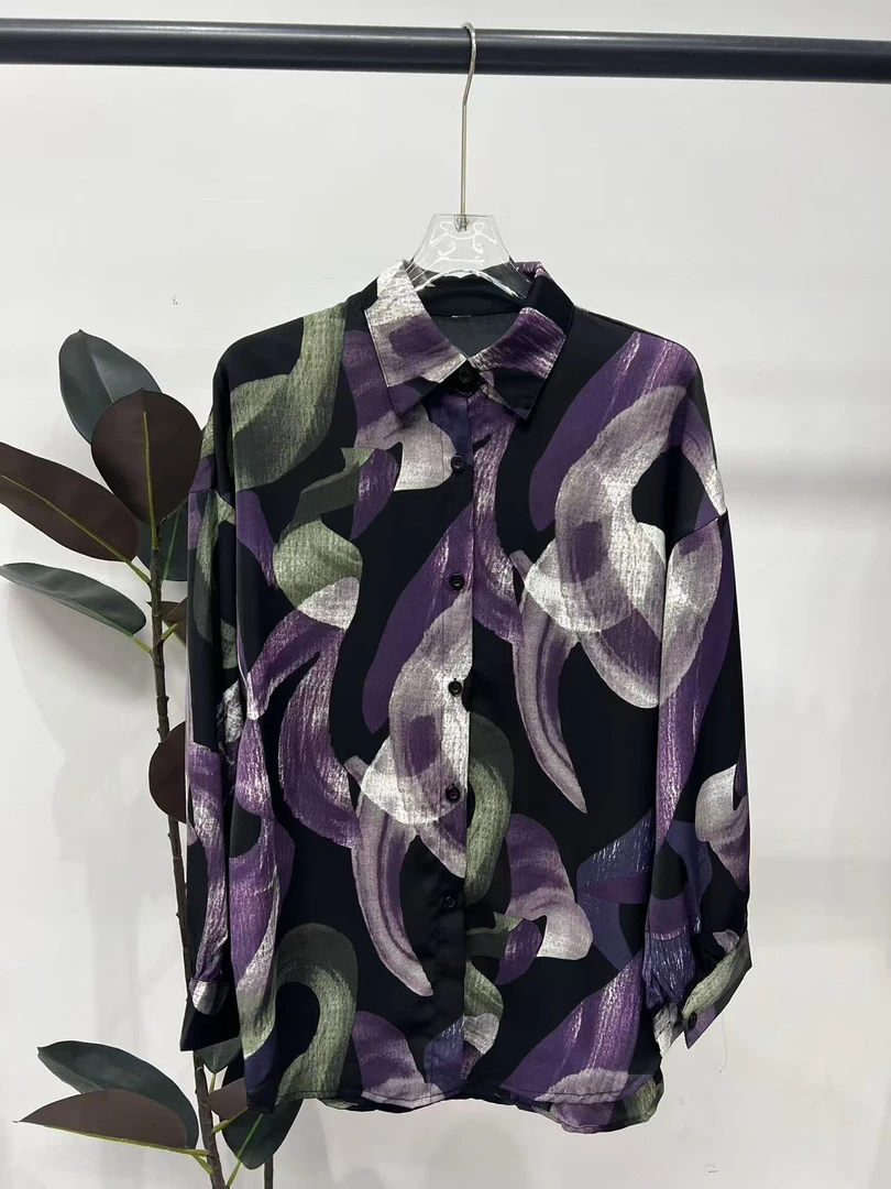 【晨浠定制】新款高级感染色衬衫上衣1888