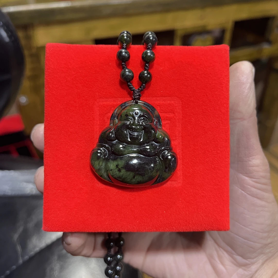 非金属布艺吊坠 【翠翠家】西藏药王石藏玉佛项链