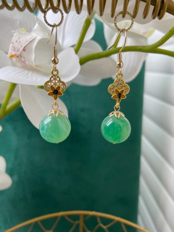 浅绿色14法郎配件耳饰新