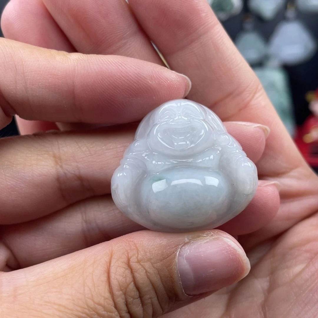 颈饰未镶嵌翡翠30尺寸佛公厚装微瑕介意勿拍不退不换