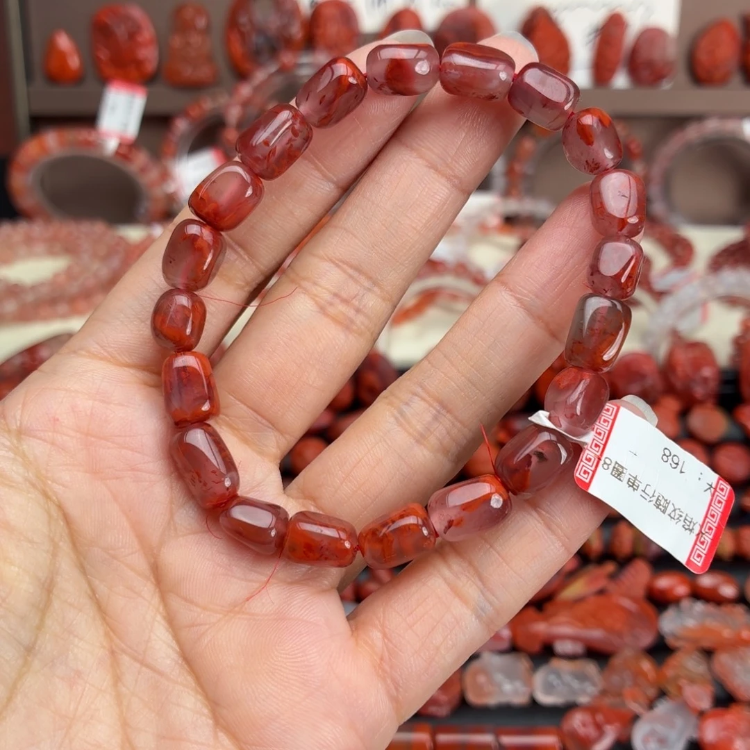 瓜***佳南红玛瑙未镶嵌颈饰火焰纹随型单圈