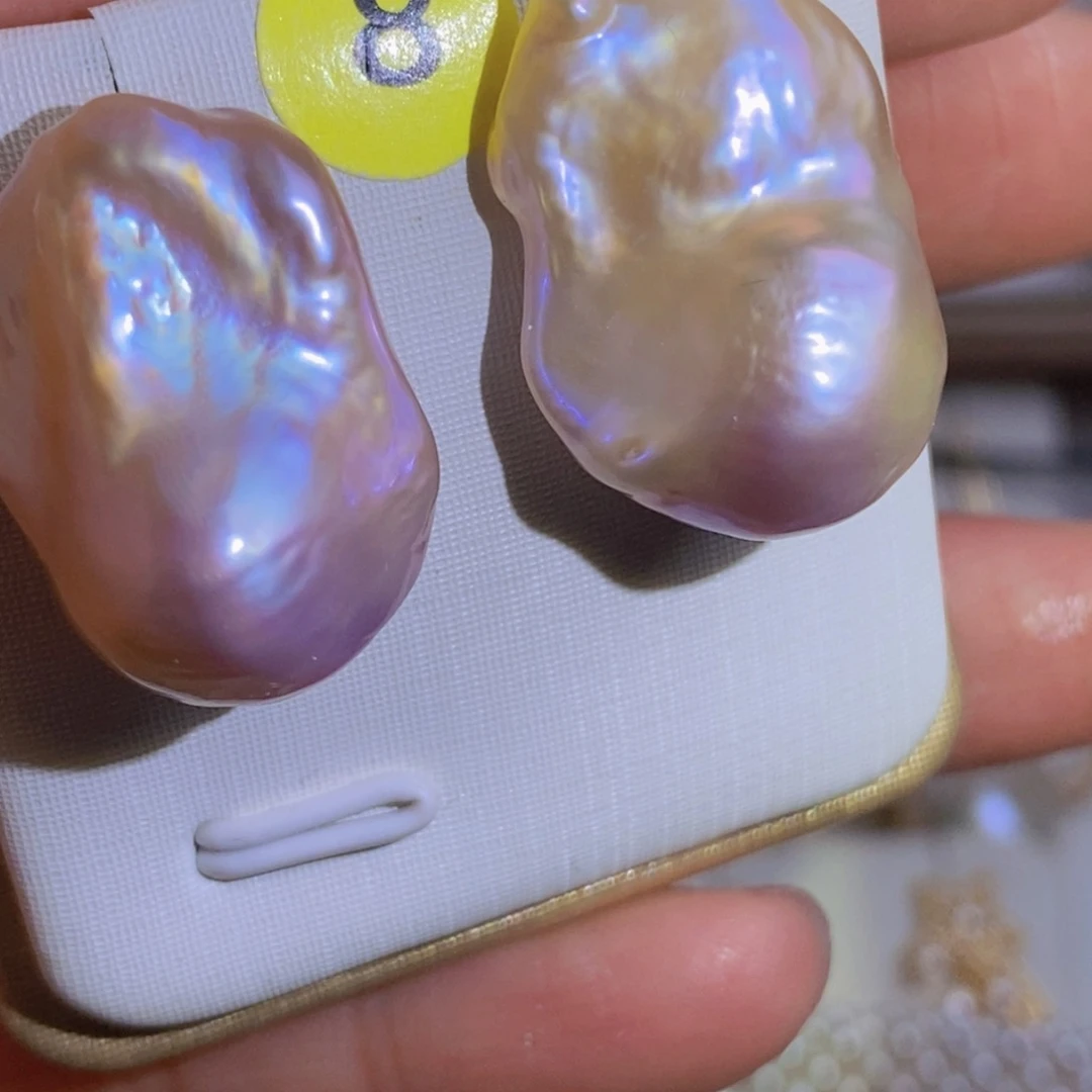 银S925镶嵌天然淡水珍珠淡水珍珠玉*