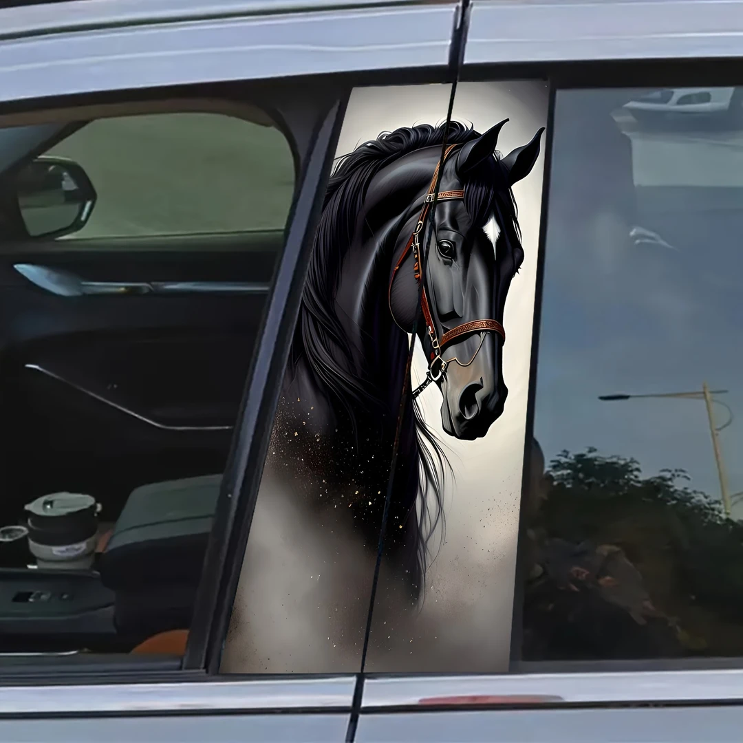 热卖汽车中柱贴纸车窗饰条防刮个性创意装饰b柱贴保护膜