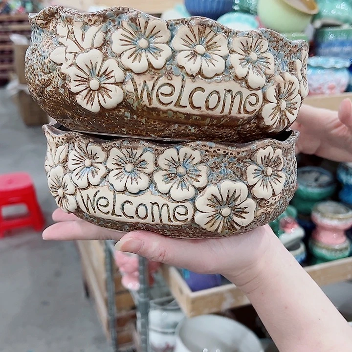 有孔，凑单福利满10元发货陶瓷多肉花盆！