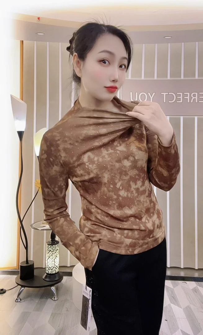 【打底衫69128】缘格熙女装爆款2025秋冬款洋气半高领气质百搭