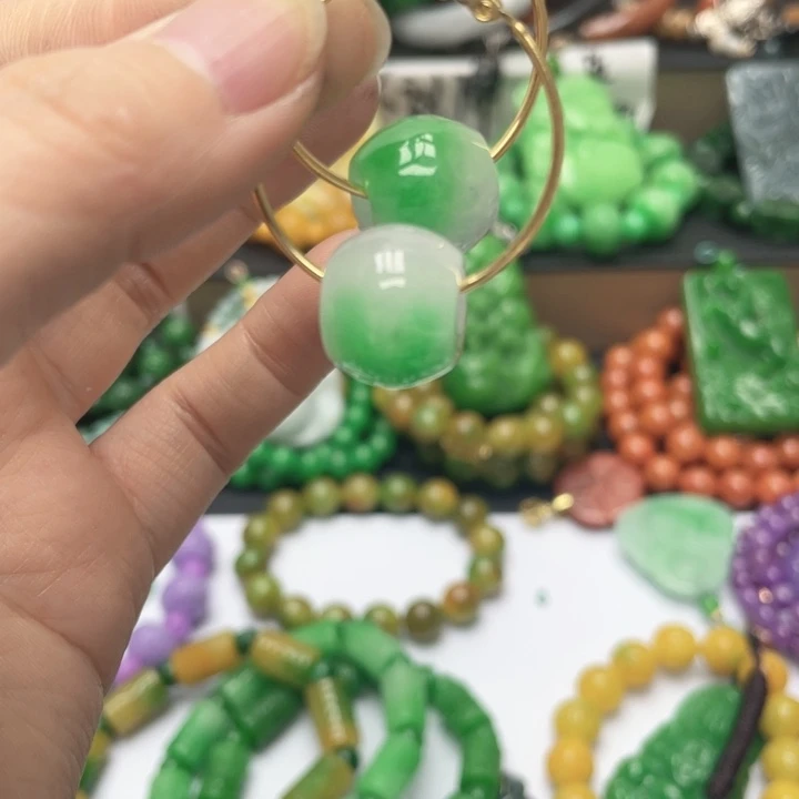 翡翠未镶嵌手链耳坠62