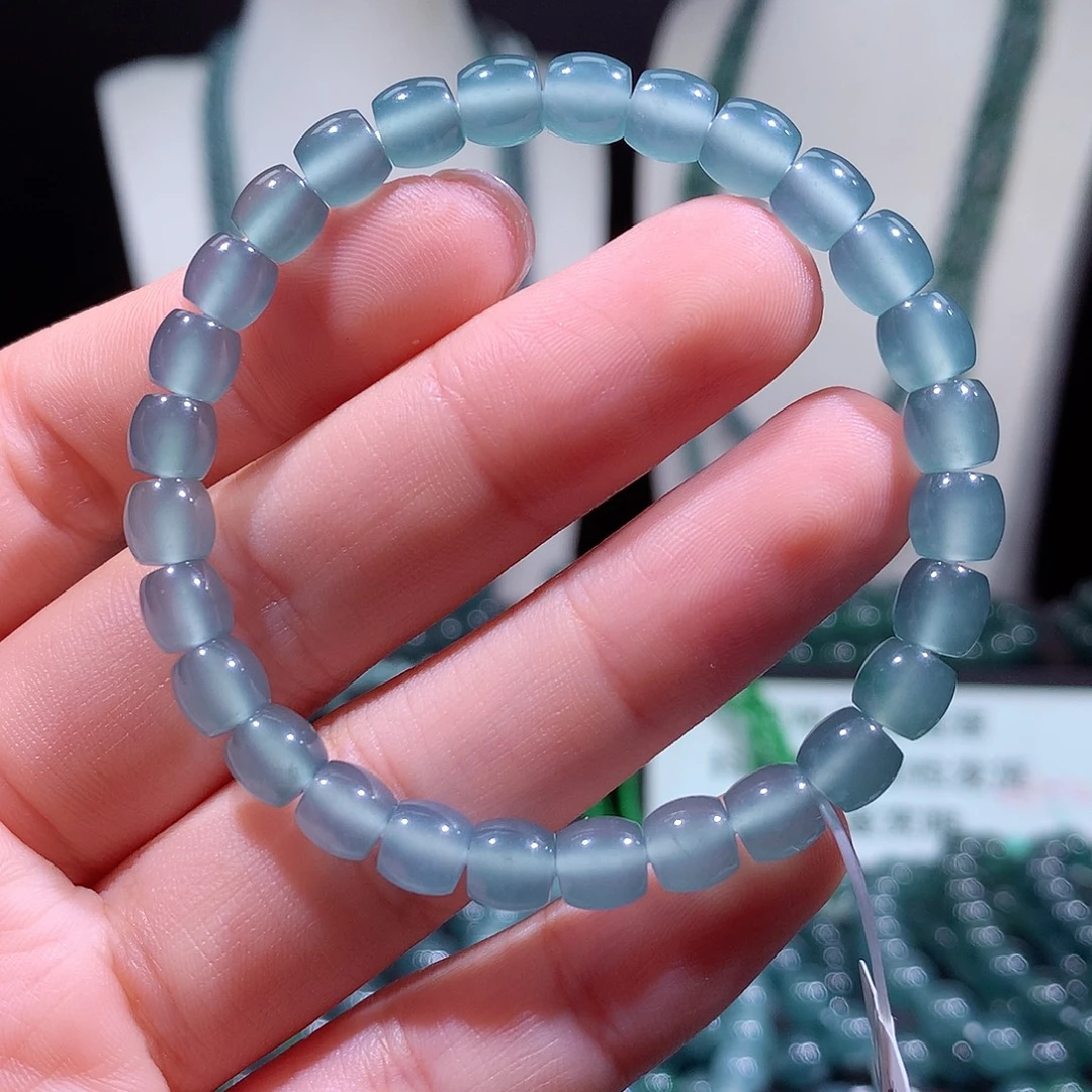 翡翠未镶嵌手链天然a货翡翠手串6.5