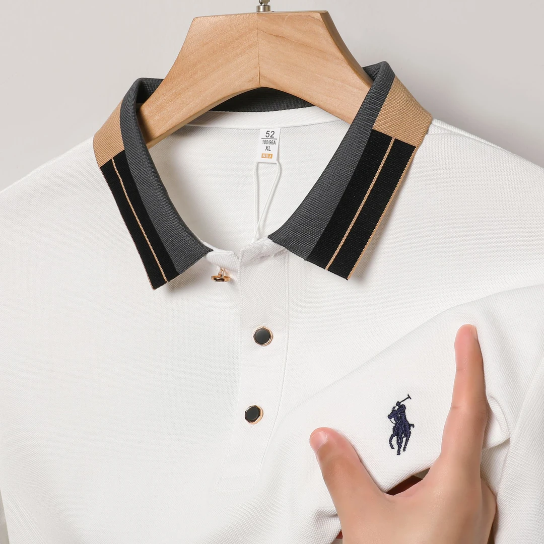 纯色短袖Polo衫冰感抑菌商务休闲男士高档轻薄透气休闲夏季t恤