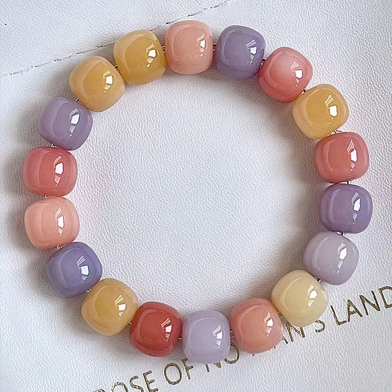 合金木质手链 彩色多宝菩提手串