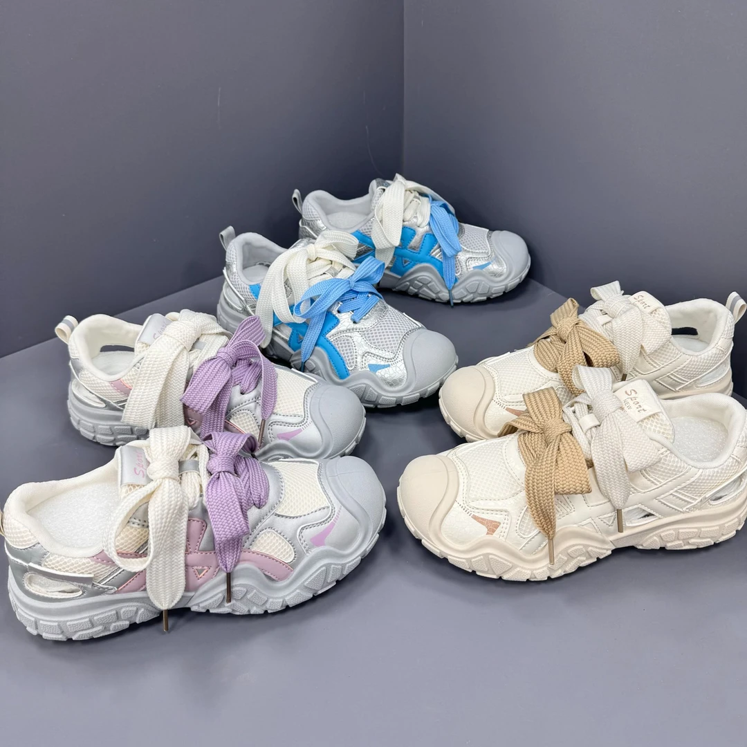 KC873 丑萌运动镂空登山鞋女夏季运动凉鞋女韩版厚底运动板鞋子