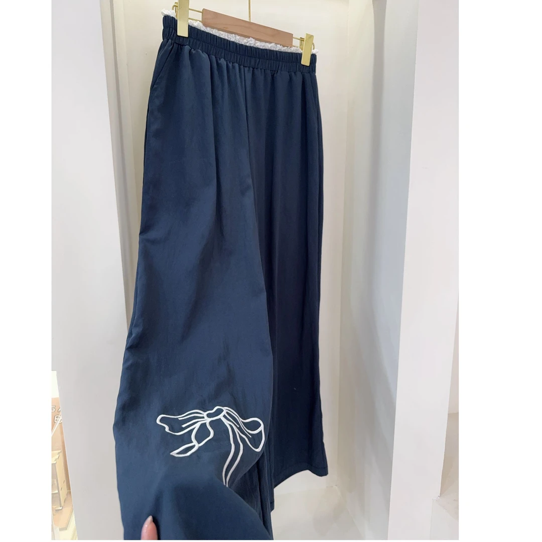 Ins感藏青色韩女系休闲裤