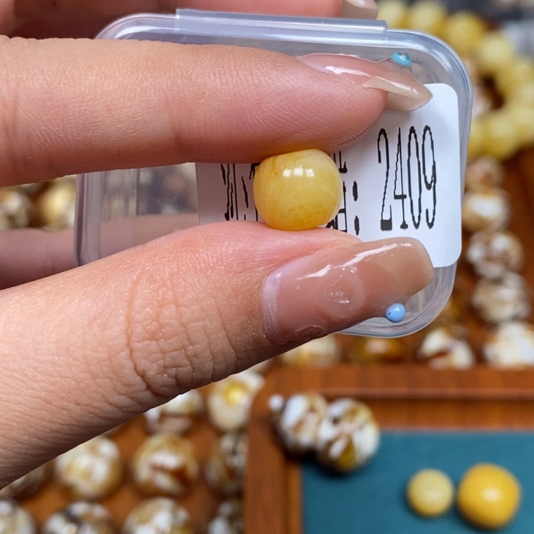 沁色蜜蜡未镶嵌2409