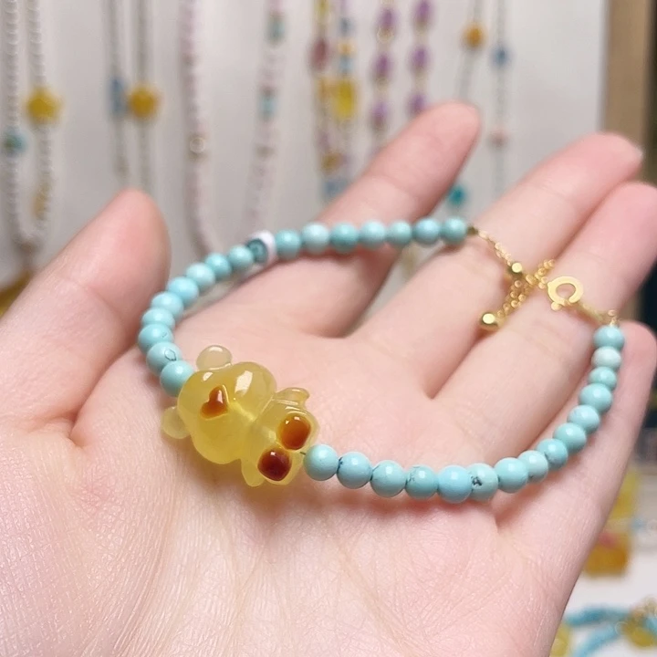 蜜蜡未镶嵌裸石手链