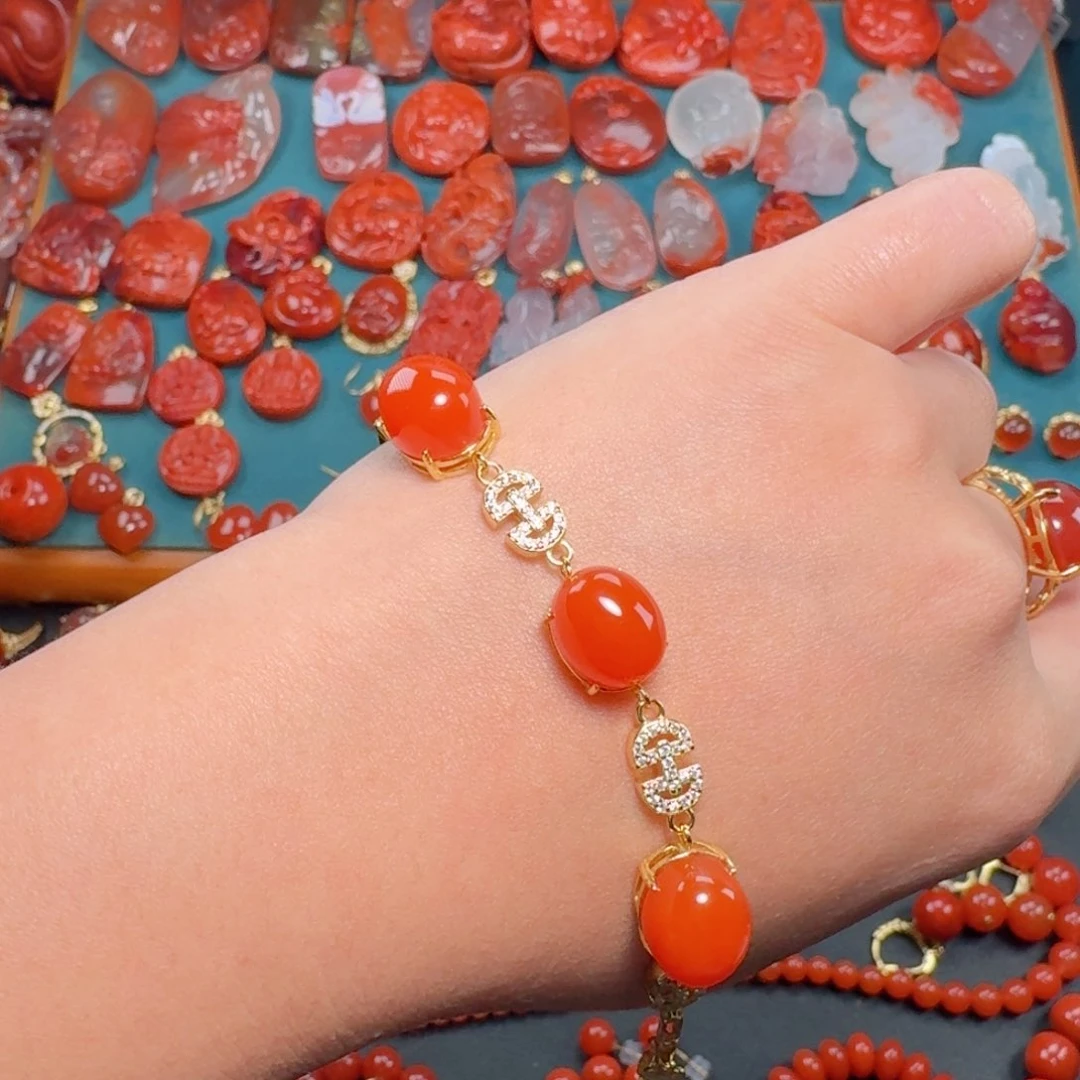 南红玛瑙南红银S925镶嵌