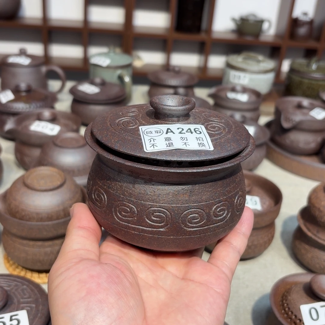 茶具粗瓷茶具素胎无釉盖碗