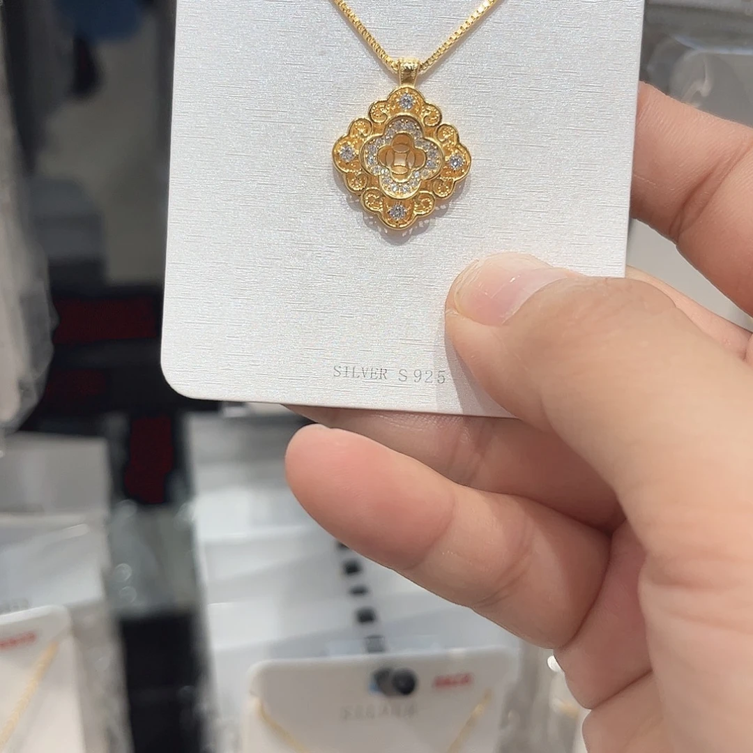 合成立方氧化锆纯银四叶草85