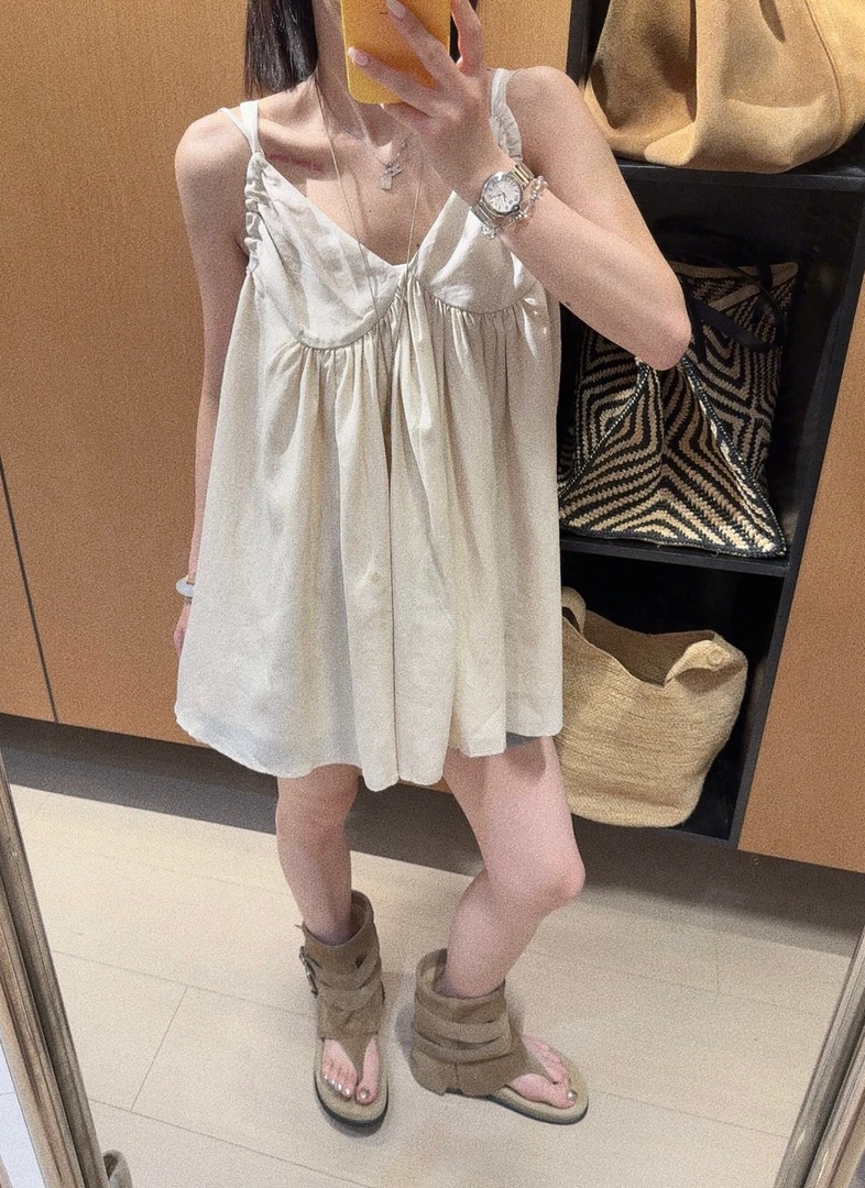 Az LongQian 布拉格吊带上衣 2025夏季设计师小众新款 th698