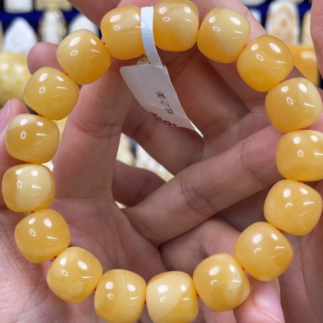 蜜蜡裸石未镶嵌琥珀蜜蜡手串卡13mm