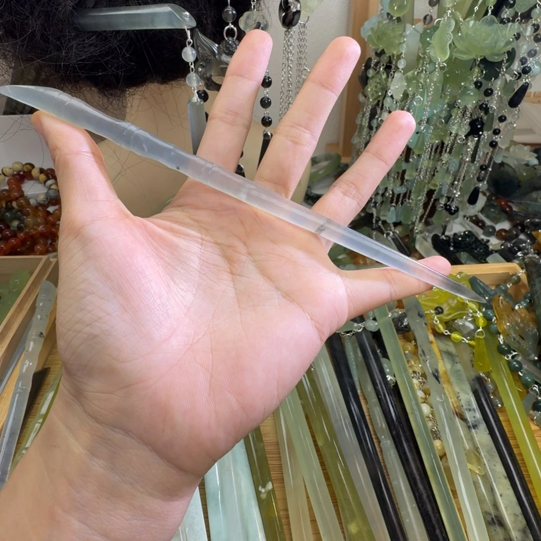 蛇纹石玉合金发饰