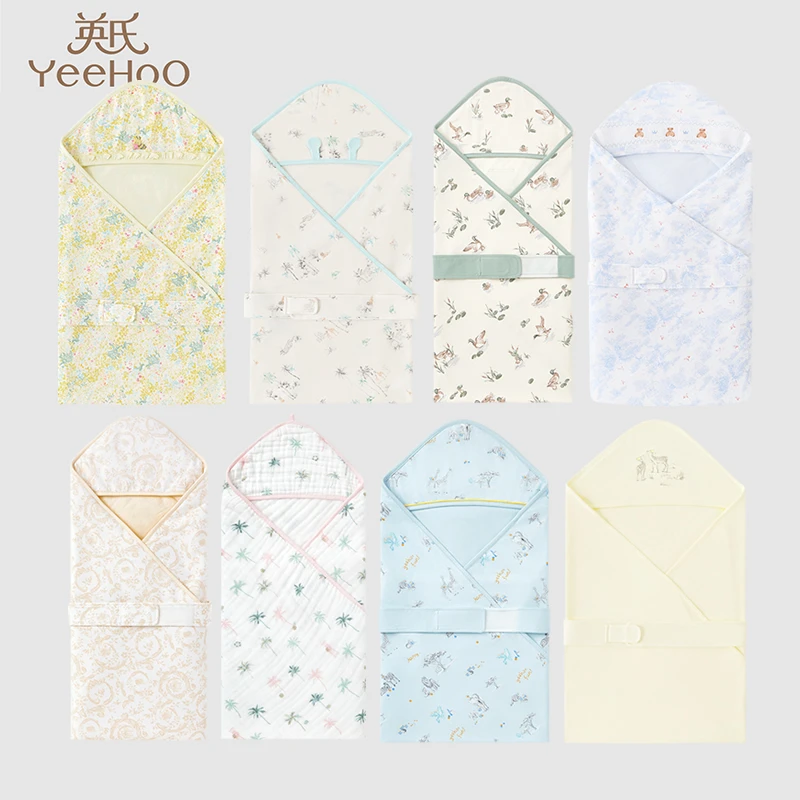 英氏婴幼儿婴儿抱被春夏季轻薄透气抱被男女宝宝新生儿包被新品