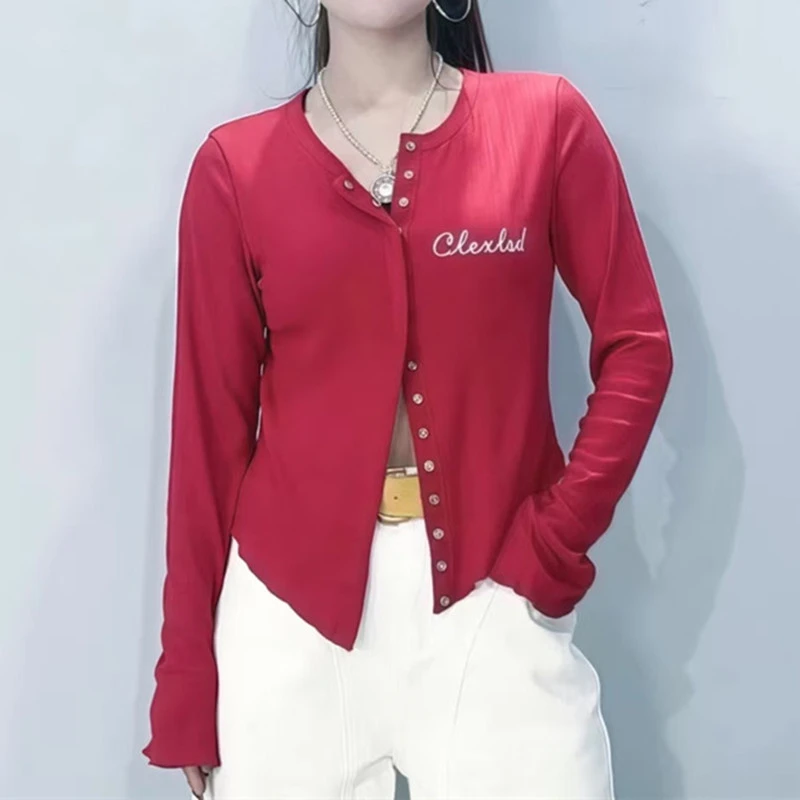 广场舞2025春季新款长袖打底T恤设计纯欲修身新款上衣