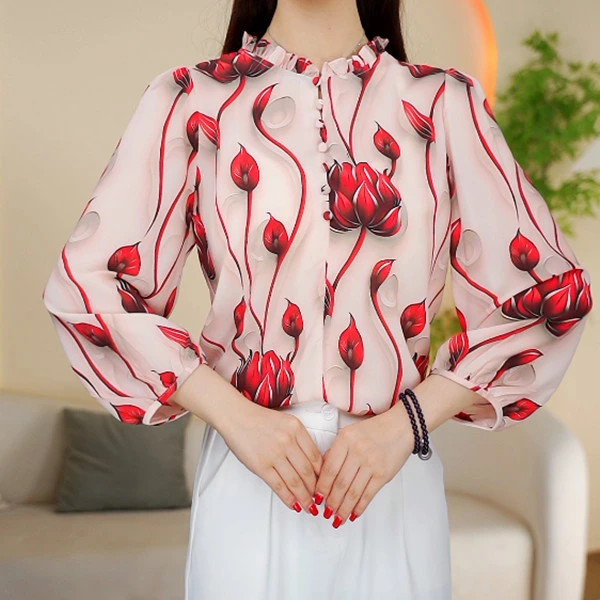 2025春夏新款复古气质优雅上衣小衫#1652