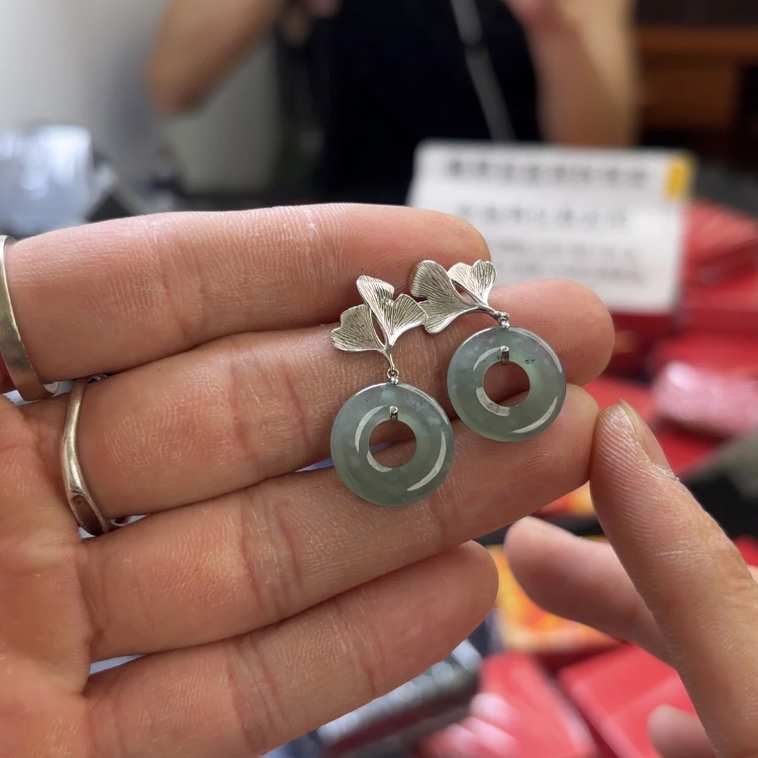 翡翠银S925镀金镶嵌颈饰