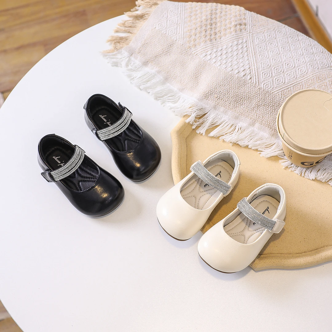 女童公主鞋春季小女孩英伦风浅口舒适软底皮鞋女宝宝单鞋小童鞋子