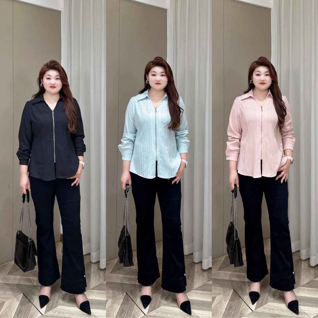 【现货仅上衣】PMM81752新款上衣简约拉链POLO领长袖T恤