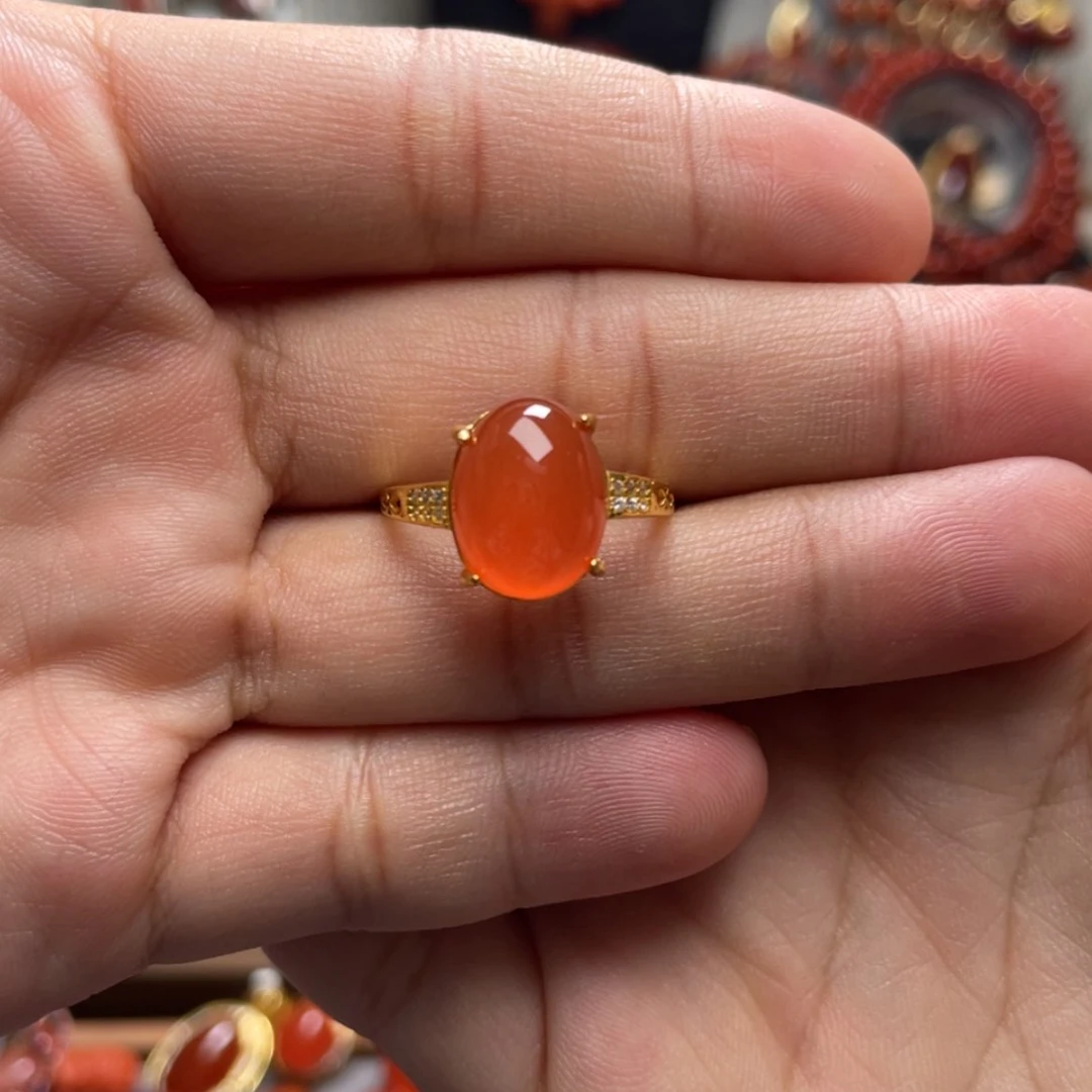 【闪购商品】未镶嵌保山冰红戒指南红玛瑙