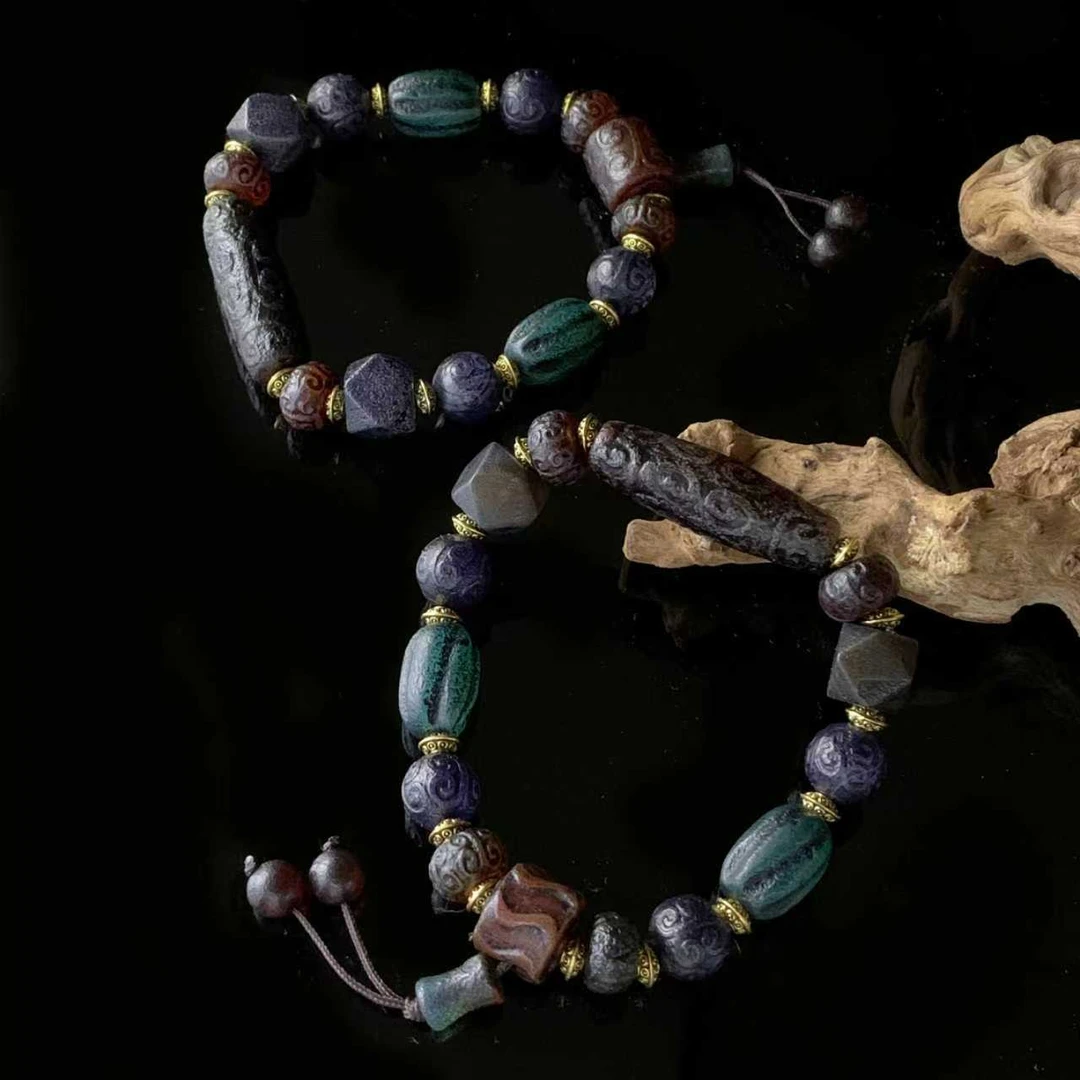 S8222-龙帝寿喜瑙桶珠玛瑙手串-送礼佳品-多样性只发一件