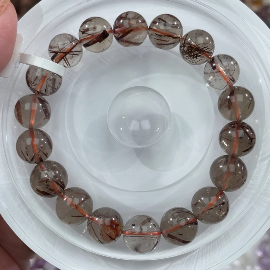 水晶未镶嵌手串013铜发晶水晶11m