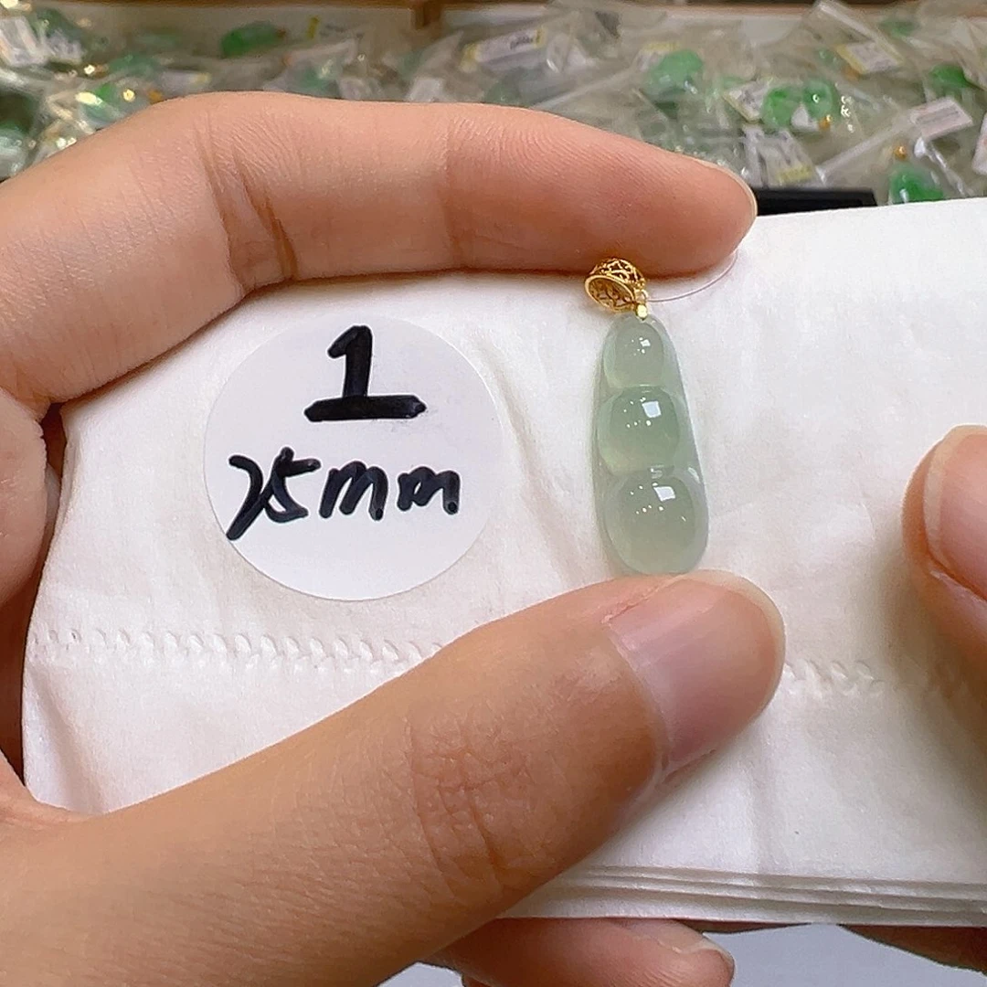 翡翠18K金镶嵌吊坠(不含链)翡翠