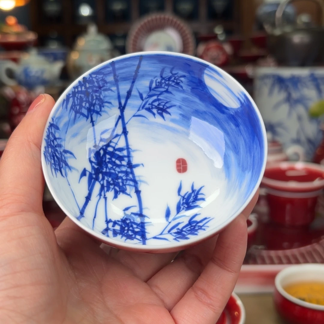 闻轩坊开播福利 精品月下竹影 普洱杯