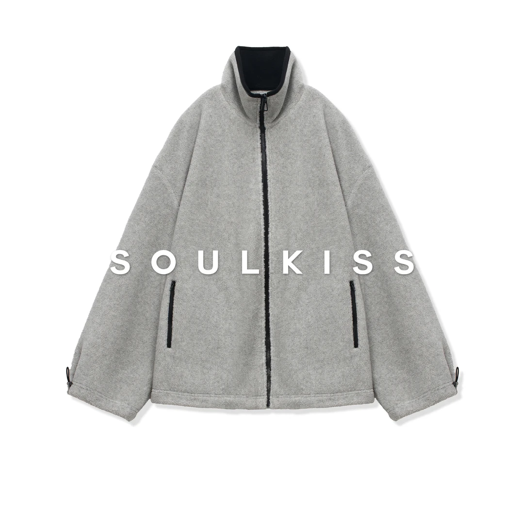 SOULKISS首发新品/限时7折 百搭神器羊毛摇粒绒撞色拼接卫衣/半裙